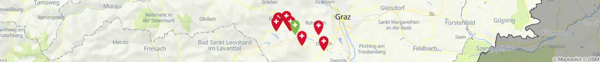 Kartenansicht für Apotheken-Notdienste in der Nähe von Stallhofen (Voitsberg, Steiermark)